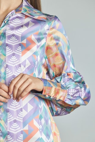 Blouse- Paars en zalmkleurig
