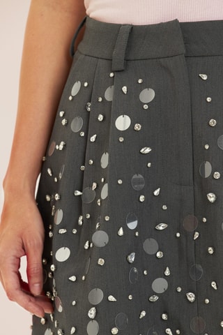 Minirok met Hoge Taille- Donkergrijs