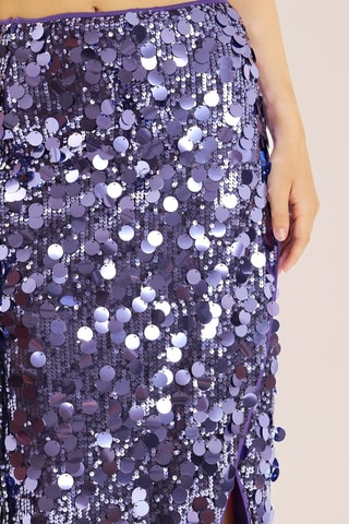 Wikkelrok met hoge taille. Paars