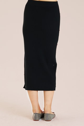 Midirok met hoge taille. Zwart