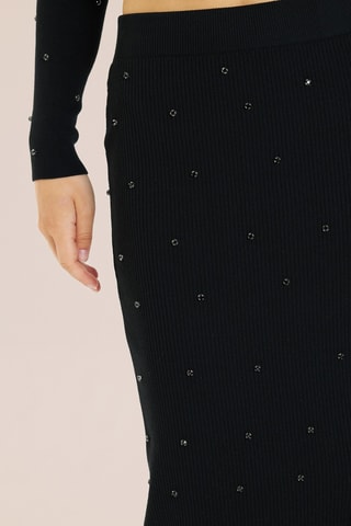 Midirok met hoge taille. Zwart