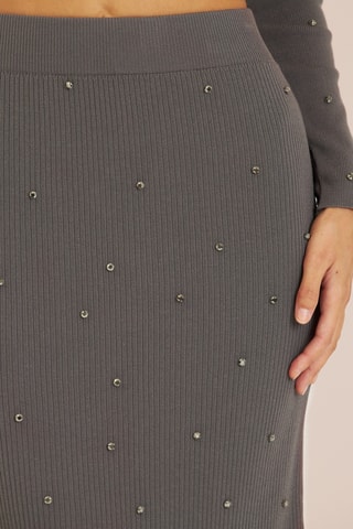 Midirok met hoge taille. Donkergrijs
