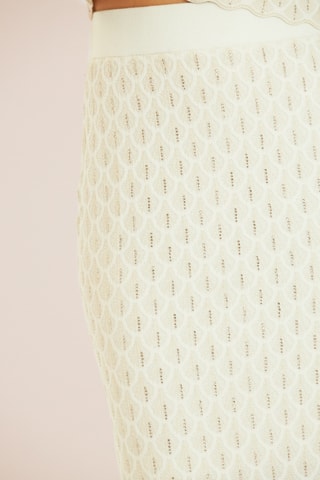 Midirok met hoge taille. Beige