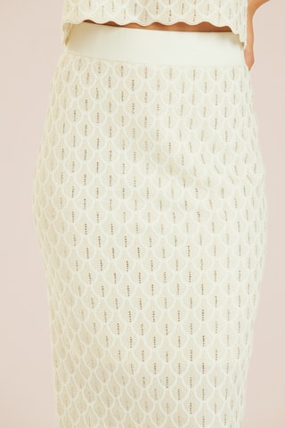 Midirok met hoge taille. Beige