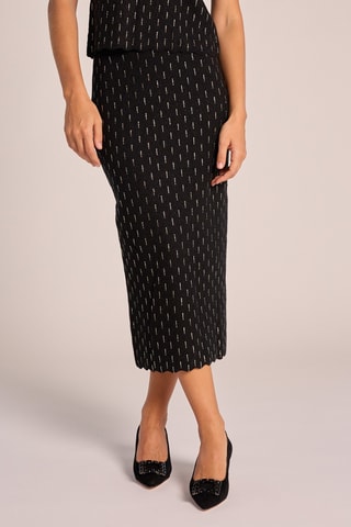 Midirok met hoge taille. Zwart