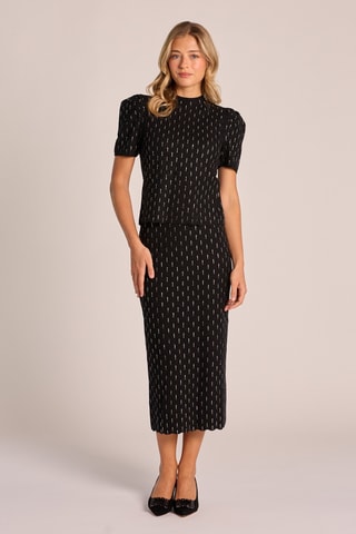 Midirok met hoge taille. Zwart